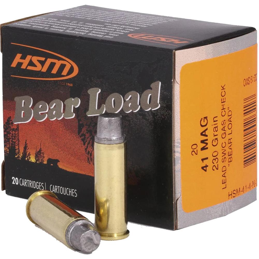 HSM Bear Load Hard Cast Handgun Ammunition .41 Rem Mag 230gr SWC Gas